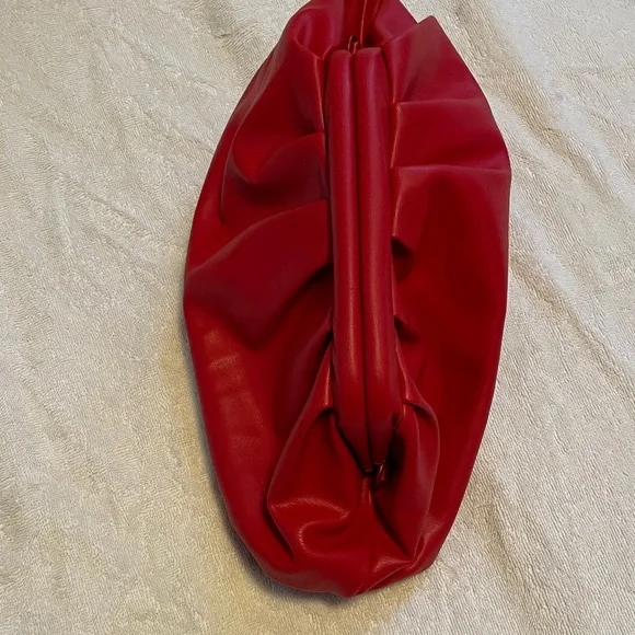 Badgley Mischka Red Faux Leather Clutch - Picture 6 of 6